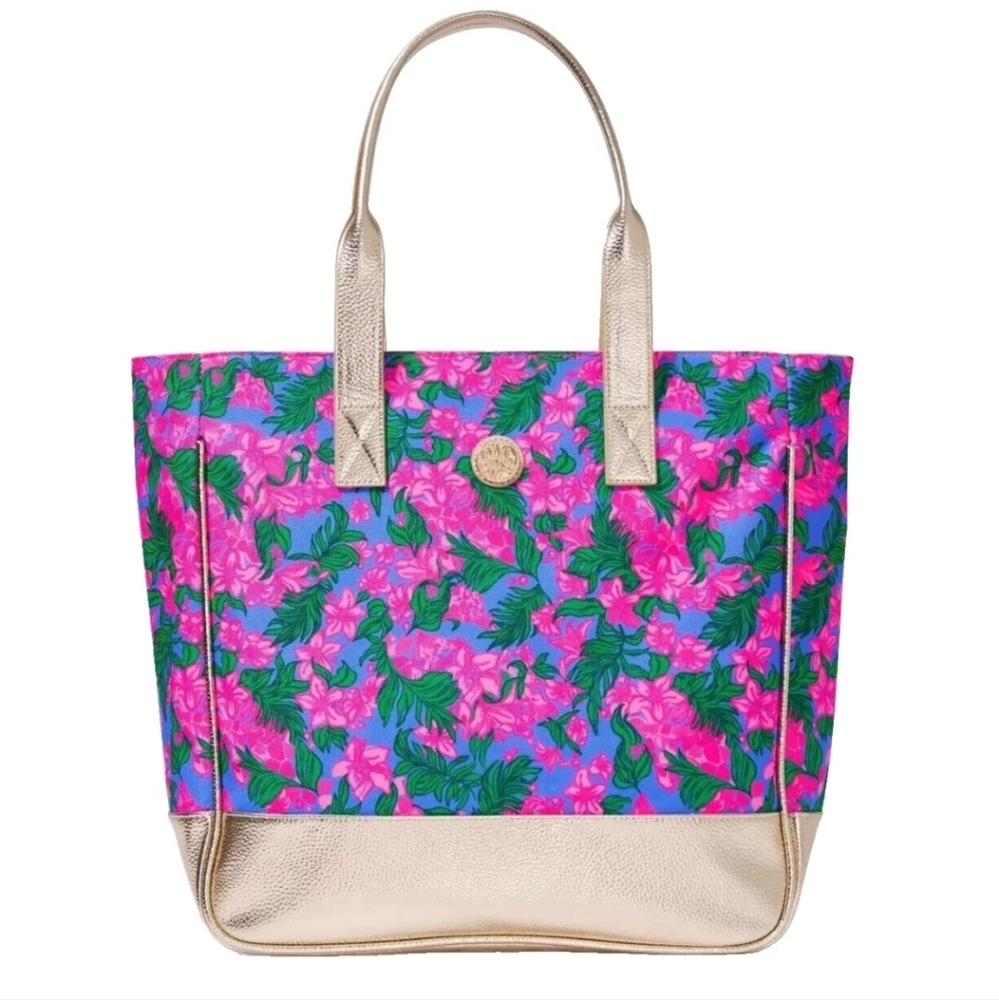 NWOT Lilly Pulitzer Women's Art Tote Bag Cerise Pink Safari Sunset Floral Print